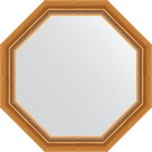 Зеркало Evoform Octagon 680x680 в багетной раме 70мм, состаренное золото с плетением BY 7313