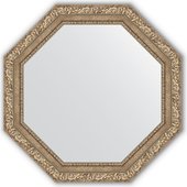 Зеркало Evoform Octagon 754x754 в багетной раме 85мм, виньетка античное серебро BY 3777