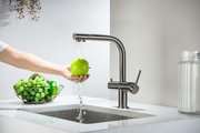 Смеситель для кухни Aquatek Европа с подключением к фильтру питьевой воды, оружейная сталь AQ1385BGM