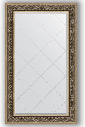 Зеркало Evoform Exclusive-G 790x1340 с гравировкой, в багетной раме 101мм, вензель серебряный BY 4250