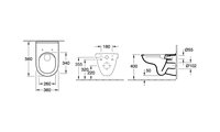 Унитаз подвесной Villeroy & Boch O.novo, безободковый, сидение Soft Close, Альпийский белый CeramicPlus 5660HRR1