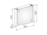 Зеркальный шкаф 80x61см с подсветкой однодверный Keuco Royal METROPOL 14001 171201