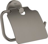 Держатель туалетной бумаги Grohe Essentials с крышкой, тёмный графит матовый 40367AL1