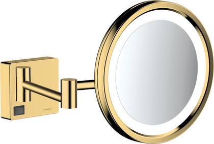 Зеркало косметическое Hansgrohe AddStoris, с LED подсветкой, полированное золото 41790990