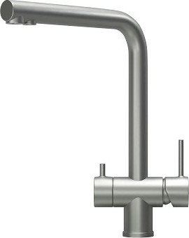 Смеситель кухонный Granula Kitchen Space KS-7011, с подключением к фильтру для питьевой воды, Сталь матовая 7011, СТАЛЬ МАТОВАЯ