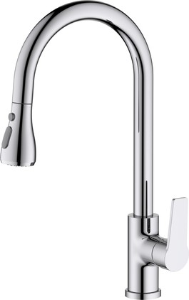 Смеситель для кухни Aquatek Лугано, вытяжной излив 2jet, хром AQ1784CR