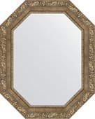 Зеркало Evoform Polygon 600x750 в багетной раме 85мм, виньетка античная латунь BY 7158