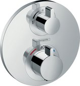 Термостат для душа Hansgrohe Ecostat S с запорным/переключающим вентилем, внешняя часть, 2 потребителя, хром 15758000