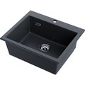 Кухонная мойка Omoikiri Omishima 60 BL Matt Natceramic, врезной монтаж, чёрный матовый 4997480