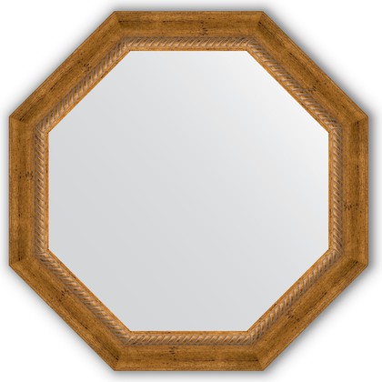 Зеркало Evoform Octagon 630x630 в багетной раме 70мм, состаренная бронза с плетением BY 3674