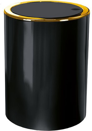 Ведро для мусора Kleine Wolke Golden Clap Schwarz, 5л, пластик, чёрный, золотой 8418926858