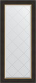 Зеркало Evoform Exclusive-G 540x1240 с гравировкой в багетной раме 71мм, черное дерево с золотом BY 4530