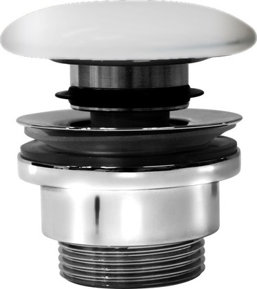 Донный клапан GSI Push-Open для раковин с переливом, белый матовый PCS09