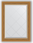 Зеркало Evoform Exclusive-G 630x860 с фацетом и гравировкой, в багетной раме 70мм, состаренное золото с плетением BY 4088