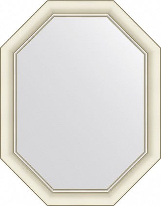 Зеркало Evoform Octagon 56x71, восьмиугольное, в багетной раме, белый с серебром 60мм BY 7434
