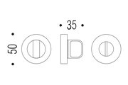 Накладка-стопор Colombo Rosetta, d50, комплект, матовый белый CD49 BZGG biancomat