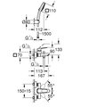 Смеситель для ванны Grohe Cubeo с душевым гарнитуром, матовый чёрный 1018142430