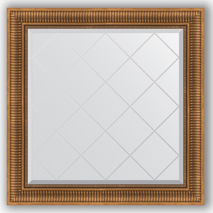 Зеркало Evoform Exclusive-G 870x870 с гравировкой, в багетной раме 93мм, бронзовый акведук BY 4326