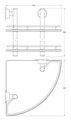 Полка для ванной угловая FBS Vizovice с ограничителем, 28см, двойная, хром, стекло VIZ 072