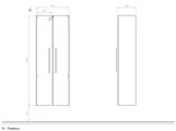 Шкаф-пенал подвесной Verona Lusso, 1664x600, подсветка, 2 двери, зеркало LS304