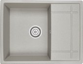 Кухонная мойка Granula 6501, 655x500, накладная, с крылом, кварц, Базальт 6501, БАЗАЛЬТ