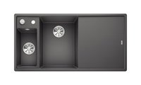 Кухонная мойка Blanco Axia III 6S, клапан-автомат, разделочный столик из ясеня, чаша слева, тёмная скала 524644