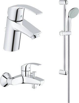 Комплект смесителей с душем Grohe Eurosmart: для раковины, ванны, душевой гарнитур 123570