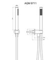 Душевой комплект AQUAme Stick, 1jet, gun metal AQM8711GM
