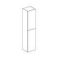 Высокий шкафчик Geberit Acanto 380x1730x360мм, фасад: белое стекло, корпус: белый глянцевый 500.619.01.2