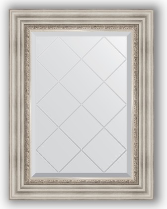 Зеркало Evoform Exclusive-G 560x740 с гравировкой, в багетной раме 88мм, римское серебро BY 4018