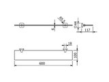 Полка стеклянная Kludi Vela S 600, хром 2597305