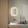 Зеркало с матированием и LED-подсветкой Defesto, 15W, 40x50см, без выключателя, тёплый белый свет DF 3811