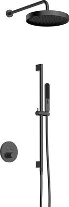 Комплект для душа AQUAme, встраиваемый, термостат, gun metal AQM8401GM