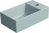 Раковина GSI Kube X 400, накладная, смеситель сбоку, Ghiaccio matte голубой 9484015