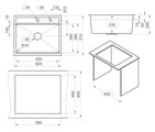 Кухонная мойка Granula Kitchen Space KS-6051, 600x510, накладная, нержавеющая сталь, Сталь матовая 6051, СТАЛЬ МАТОВАЯ
