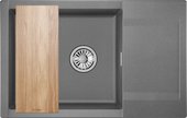 Кухонная мойка Granula Estetica ES-7807, 780x500, с крылом, кварц, Графит 7807, ГРАФИТ