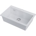 Кухонная мойка Omoikiri Omishima 76 WH Glossy Natceramic, врезной монтаж, белый глянцевый 4997483