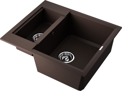 Кухонная мойка Omoikiri Sakaime 60-2-DC, две чаши, оборачиваемая, тёмный шоколад 4993912