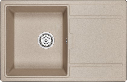 Кухонная мойка Granula 7804, 780x500, накладная, с крылом, кварц, Песок 7804, ПЕСОК