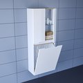 Шкаф-пенал Санта Лондон 600x1500x300, подвесной, c бельевой корзиной, белый 524005