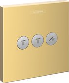Переключатель для душа Hansgrohe ShowerSelect наружная часть, на 3 потребителя, полированное золото 15764990