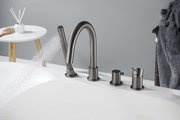 Смеситель на борт ванны Aquatek Европа, на 4 отв., оружейная сталь AQ1348BGM