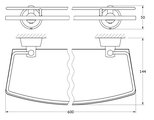 Полка для ванной FBS Vizovice с ограничителем, 60см, хром, стекло VIZ 016