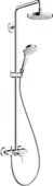 Душевая стойка Hansgrohe Croma Select S Showerpipe 180 2jet, смеситель для душа, белый-хром 27255400