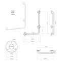 Поручень для душа Bemeta Help 680, правый, с крышками, полированная сталь 301112061