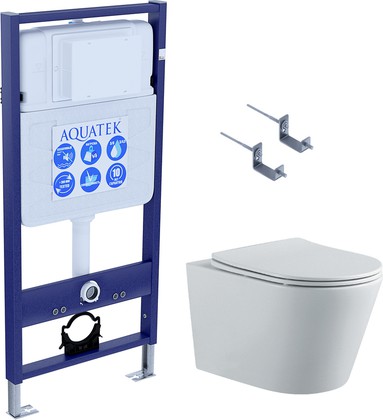 Унитаз с инсталляцией Aquatek Вега 3в1, крепёж, сиденье soft-close, без клавиши Set AQUATEK ВЕГА-KKI2