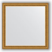 Зеркало Evoform Definite 620x620 в багетной раме 46мм, бусы золотые BY 0777