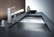 Кухонная мойка основная чаша слева, без крыла, нержавеющая сталь зеркальной полировки Blanco Claron 400/550-Т-U 517234
