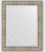 Зеркало Evoform Exclusive-G 1000x1250 с гравировкой, в багетной раме 106мм, барокко серебро BY 4381