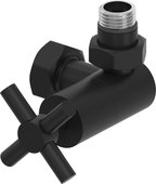 Вентиль Сунержа 3D правый Крест G1/2"НРxG3/4"НГ, матовый чёрный 31-1411-1234